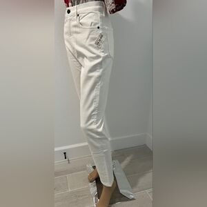 Slvrlake Beatnik Slim Straight High Rise White 5 Pocket Jeans Size 27 NWT